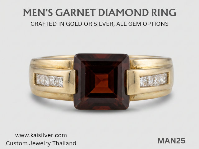 garnet diamond engagement ring