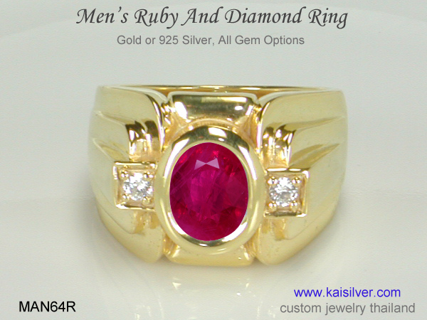 men's ruby diamond ring